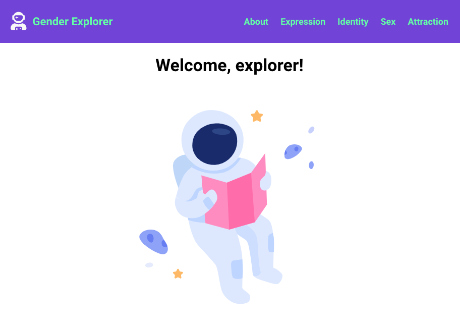 Screenshot of Gender Explorer app
