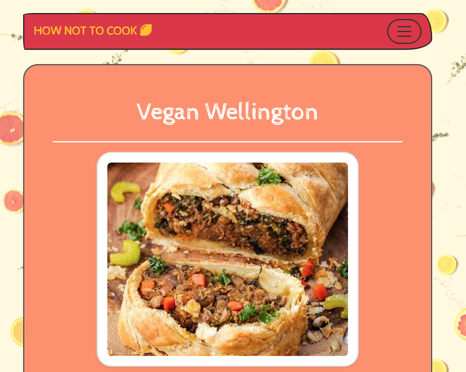 Screenshot of Recipes blog